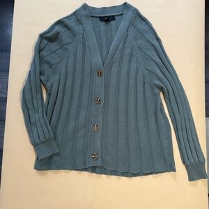 Blue/ Green Button-Up Cardigan